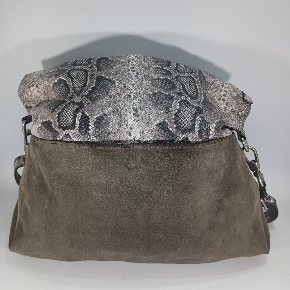 Garnet Hill Python Print Leather Convertible Tote… - image 2